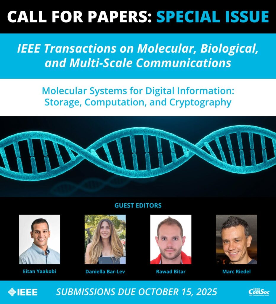 Image for TMBMSC Special Issue on Molecular Systems for Digital Information: Storage, Computation, and Cryptography